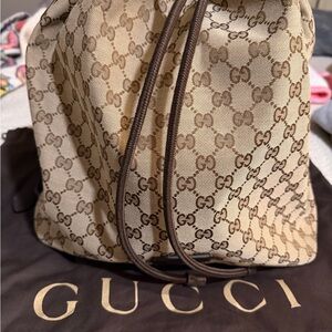 Gucci Brown Monogram Backpack
